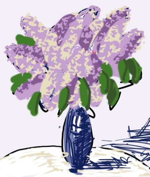 Ветка сирени рисование