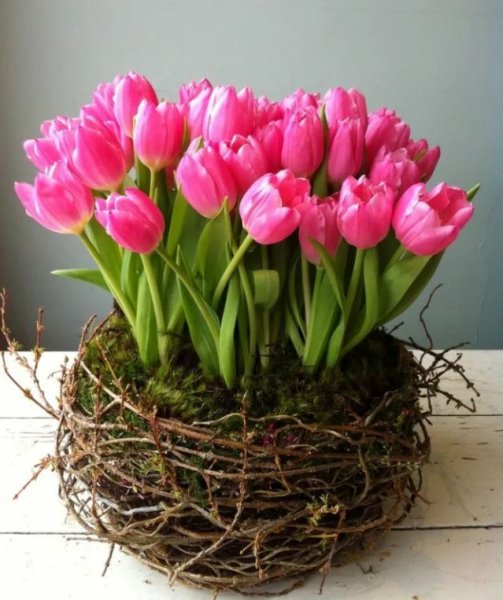 С добрым утром с весенними цветами