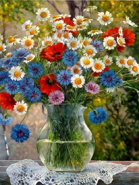 Летние цветы в вазе