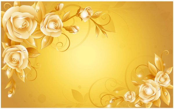 Золотистый фон с цветами