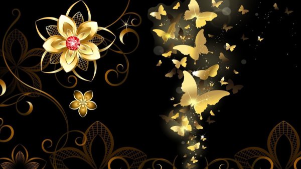 Фон черный с золотом