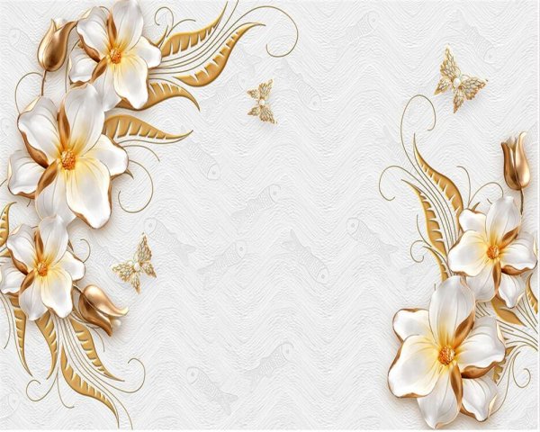 Золотой узор с цветами