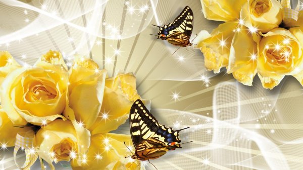 Золотистые цветы фон