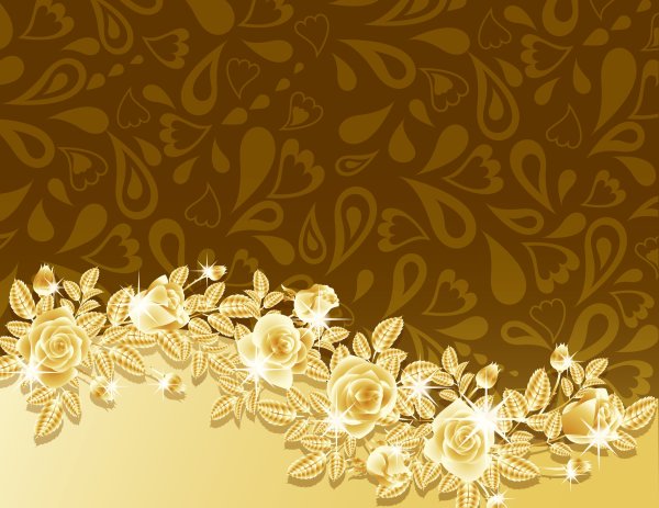 Золотой фон с узорами