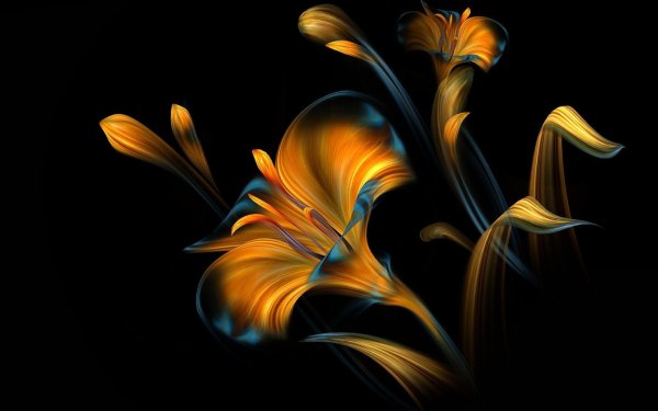 Цветы на золотом фоне