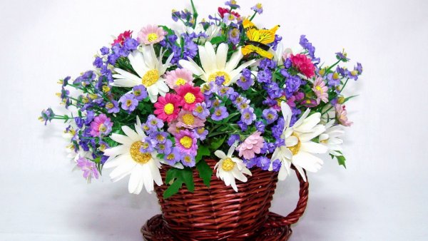 Букет полевых цветов с днем рождения