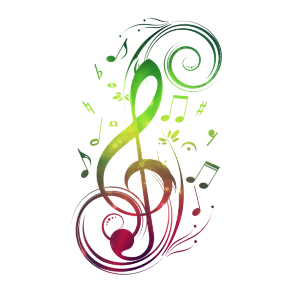 Скрипичный ключ и цветы