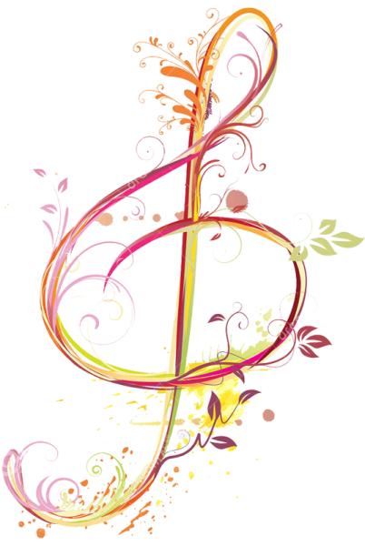 Рамка с нотами и цветами