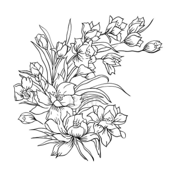 Раскраска цветы букет