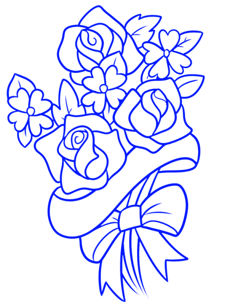 Букет рисунок карандашом