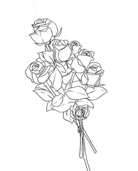 Букет цветов раскраска для детей