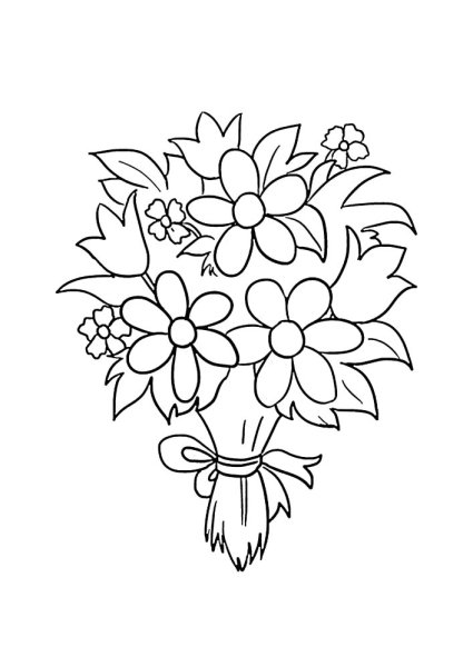Раскраска букет цветов