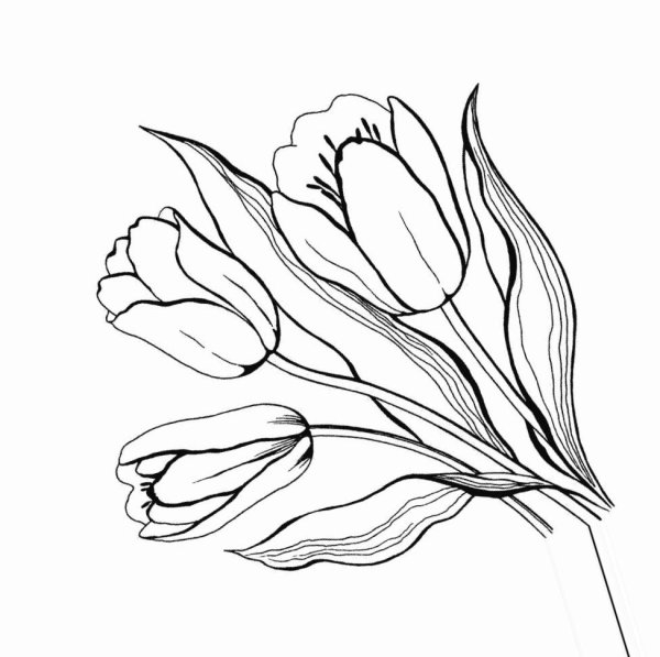 Букет для мамы рисунок