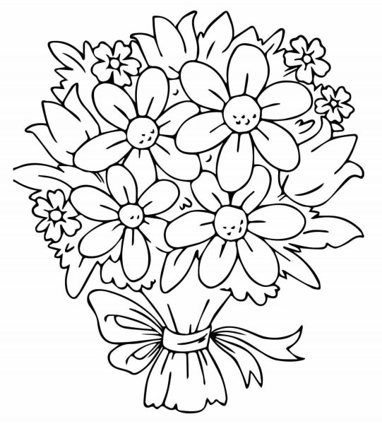 Букет цветов карандашом для срисовки