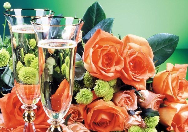 Цветы шампанское конфеты