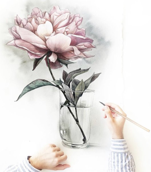 Художник Елена Вавилина Акварельные цветы