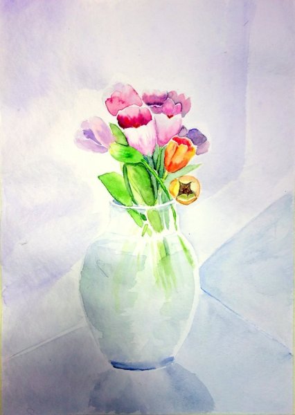 Весеннее настроение акварель