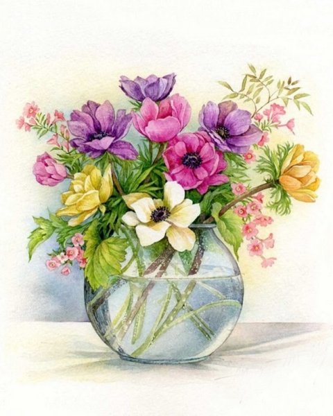 Ваза акварелью