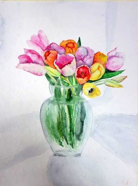 Красивые цветы акварелью