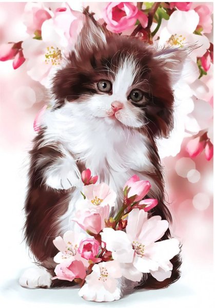 Красивые котята с цветами