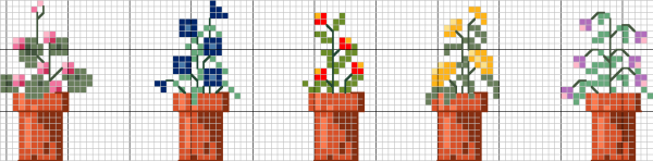 Цветок в клеточку маленький