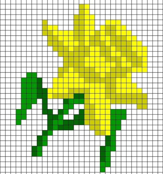 Рисование по клеткам цветок