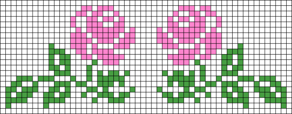 Узор цветок в клеточках