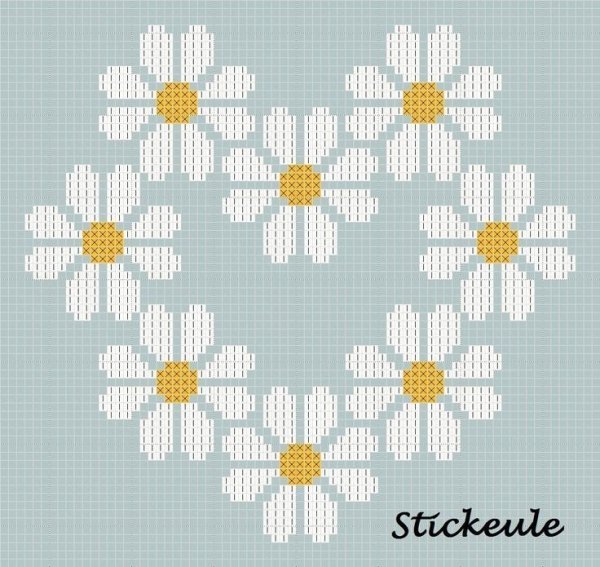 Жаккардовый узор ромашки