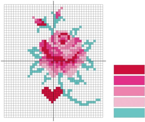 Розочки для вышивки лёгкие