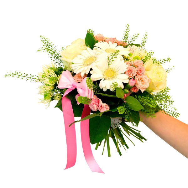 Девочка с букетом