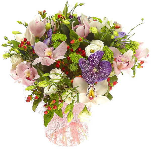 Букет из орхидей и Гиперикум