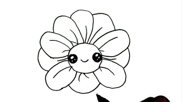 Букет цветов цветными карандашами для детей