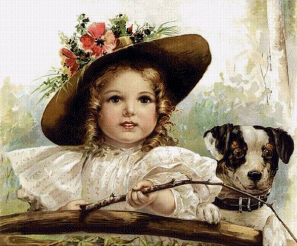 Открытки ретро с девочкой