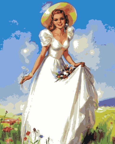 Мальчик с букетом цветов