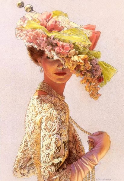 Женщина в венке из цветов