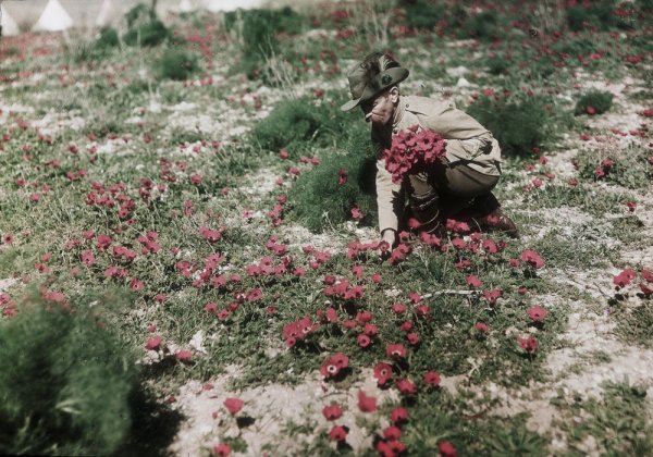 Военный с цветами