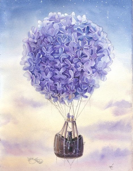 Воздушные шары акварель