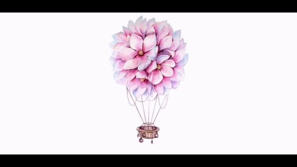 Шар 12" цветы Семпертекс