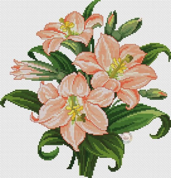 Вышивка крестом цветы