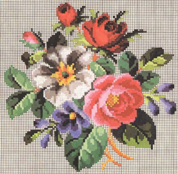 Вышивка цветок