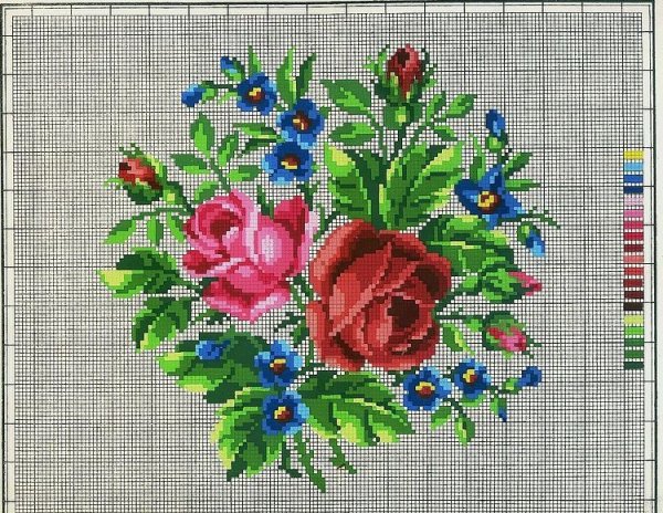 Крестик вышивка цветов старые вышивки