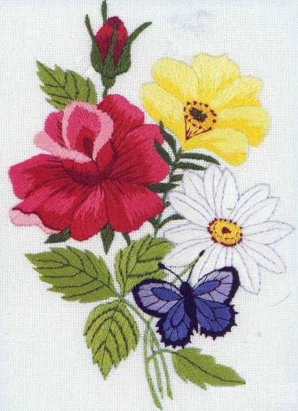 Вышивка гладью цветы