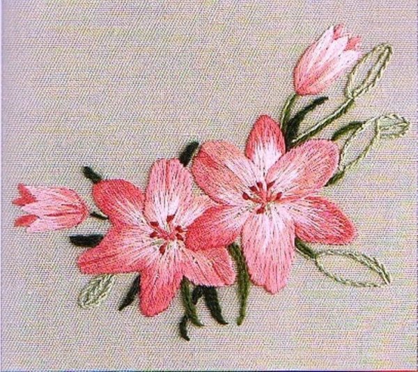 Вышивка гладью цветы