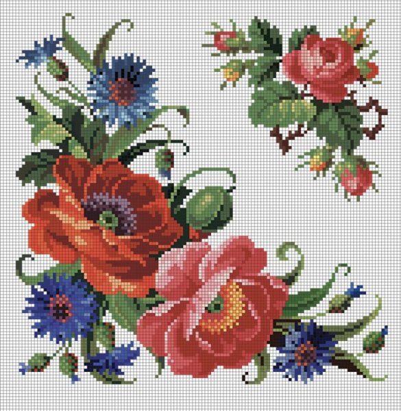 Вышивка крестом цветы