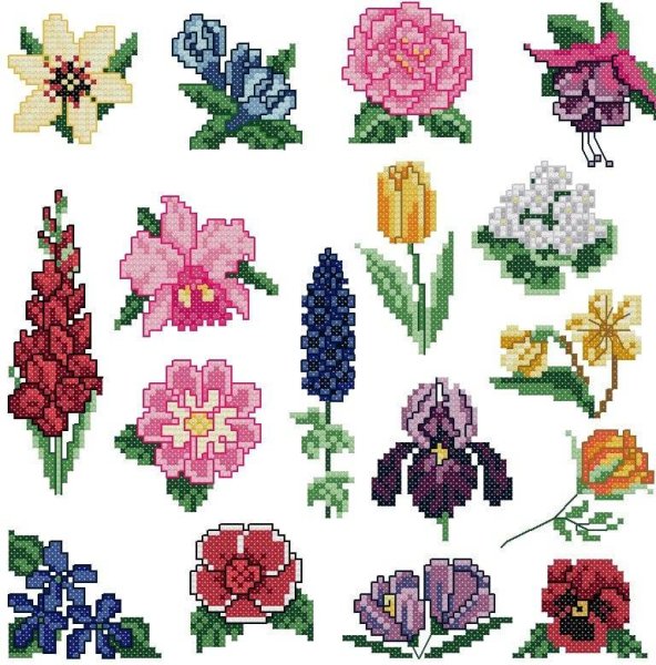 Вышивка цветок