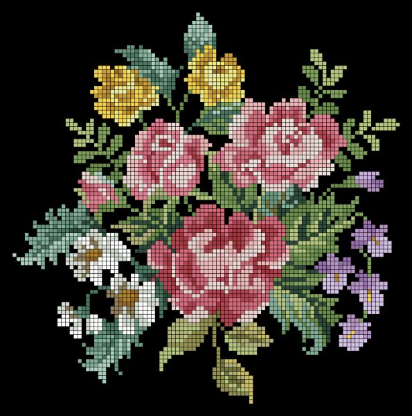 Вышивка крестом цветы