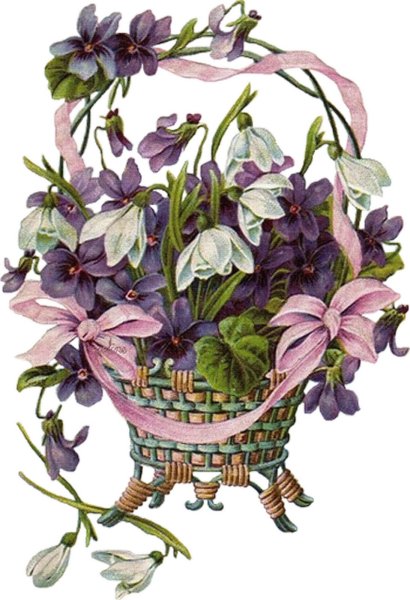 Винтажные птицы цветы