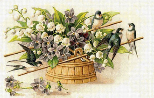 Винтажные открытки с незабудками