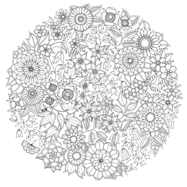 Раскраски для взрослых цветы