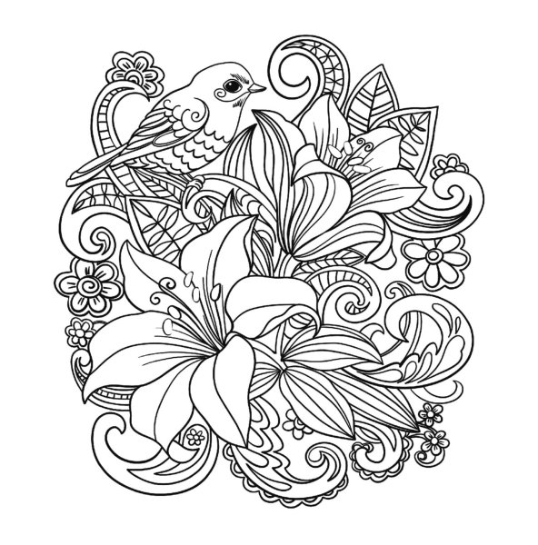 Раскраска антистресс "цветы"